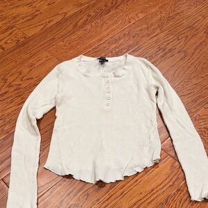 Forever 21 Off-White Textured Knit Top